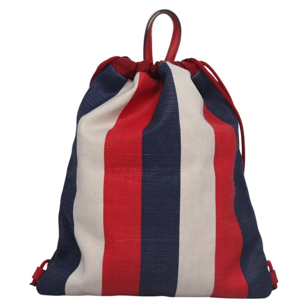 GUCCI Backpack Canvas Red Navy 473872 Auth BA150 - Picture 2 of 16